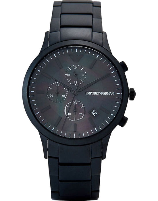 Emporio Armani Emporio Armani AR11275  AR11275 кварцевые мужские часы черный циферблат, браслет сталь с ip покрытием — вид спереди
