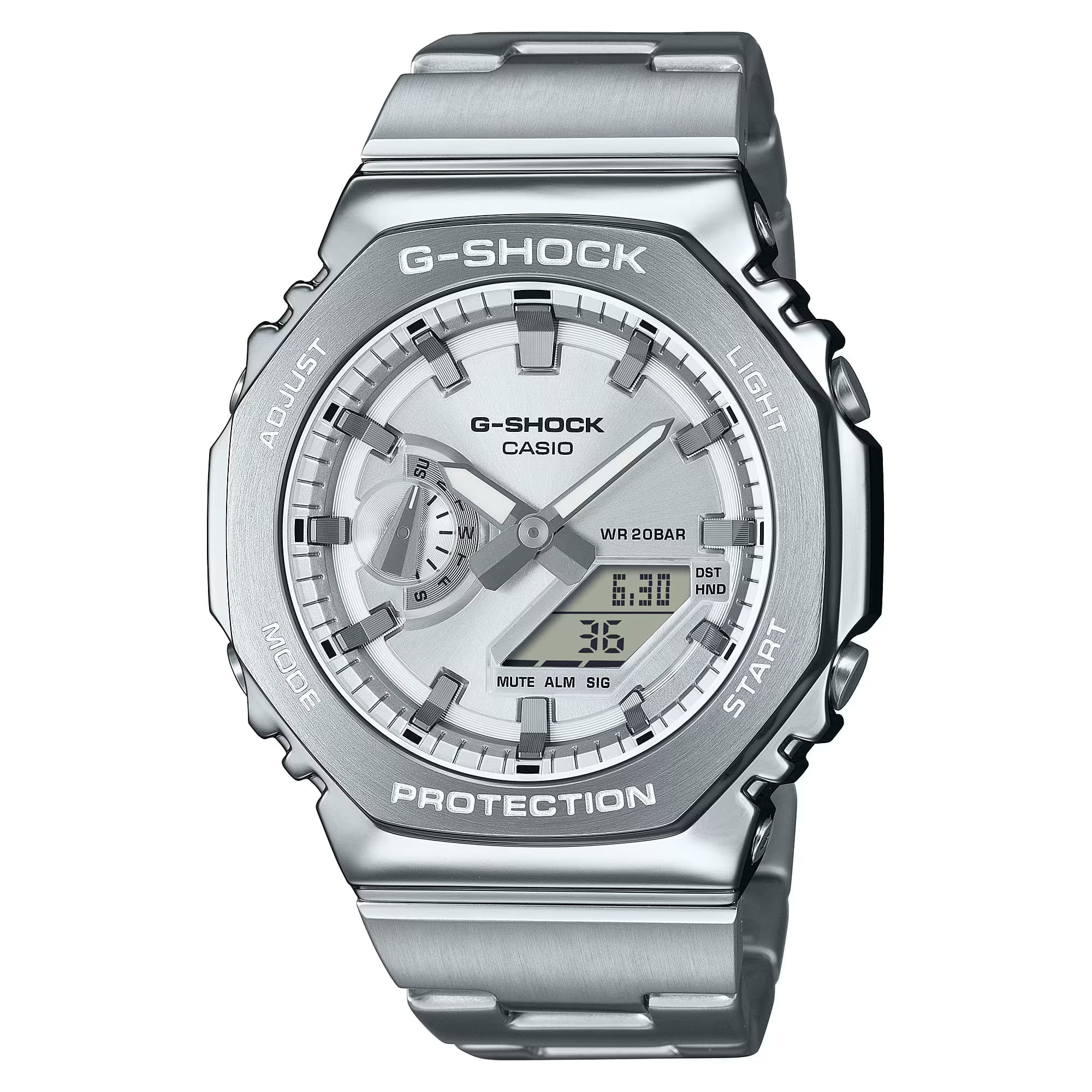 Casio Casio G-Shock GM-2110D-7A, g-shock япония мужские часы на браслете нержавеющая сталь боковой вид