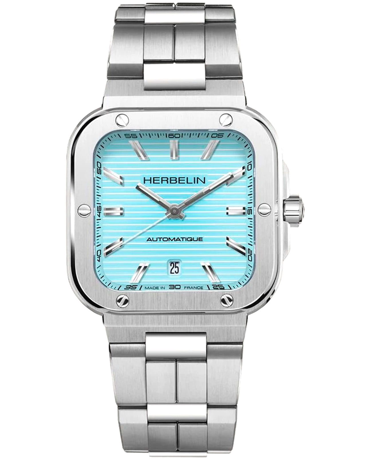 Herbelin Herbelin Cap Camarat 1646B25  1646B25 механические мужские часы голубой циферблат, браслет нержавеющая сталь — вид спереди