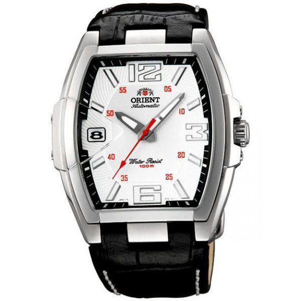 Orient Orient ERAL007W (FERAL007W)  FERAL007W  мужские часы белый циферблат, браслет кожаный — вид спереди
