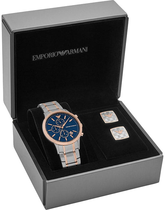 Emporio Armani Emporio Armani AR80025 мужские часы синий циферблат на запястье