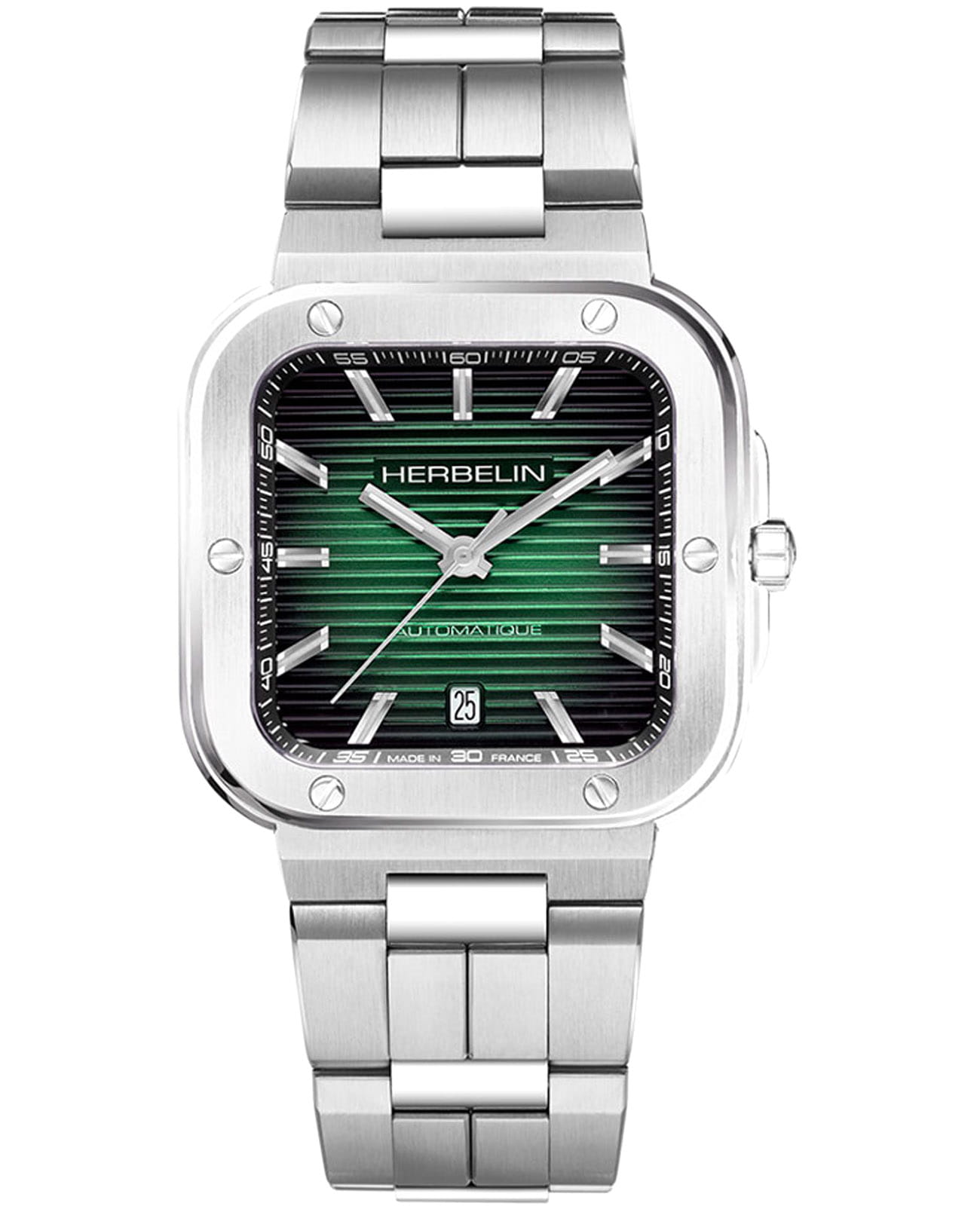 Herbelin Herbelin Cap Camarat 1646B16  1646B16 механические мужские часы зеленый циферблат, браслет нержавеющая сталь — вид спереди