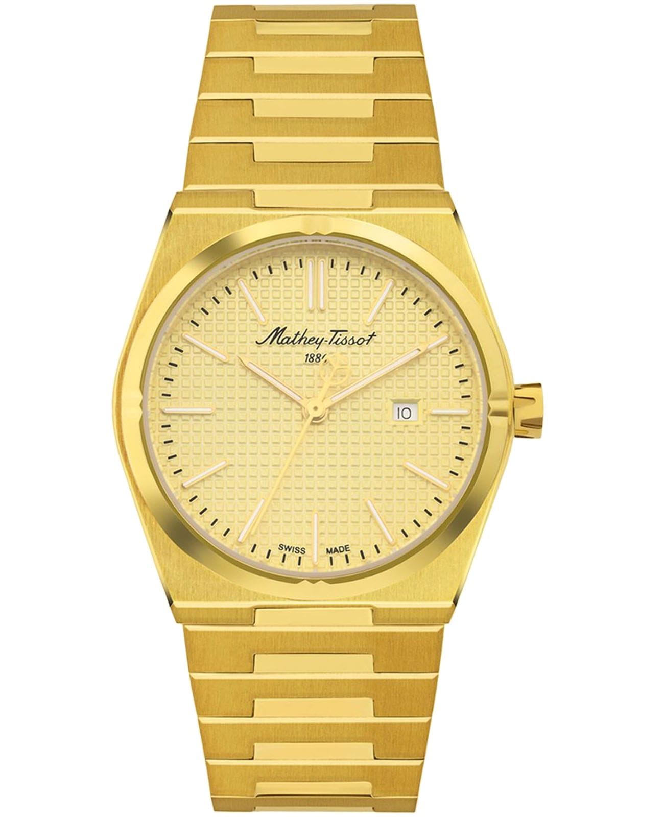 Mathey-Tissot Mathey-Tissot Zoltan D117PDI  D117PDI кварцевые женские часы золотой циферблат, браслет нержавеющая сталь с pvd-покрытием — вид спереди