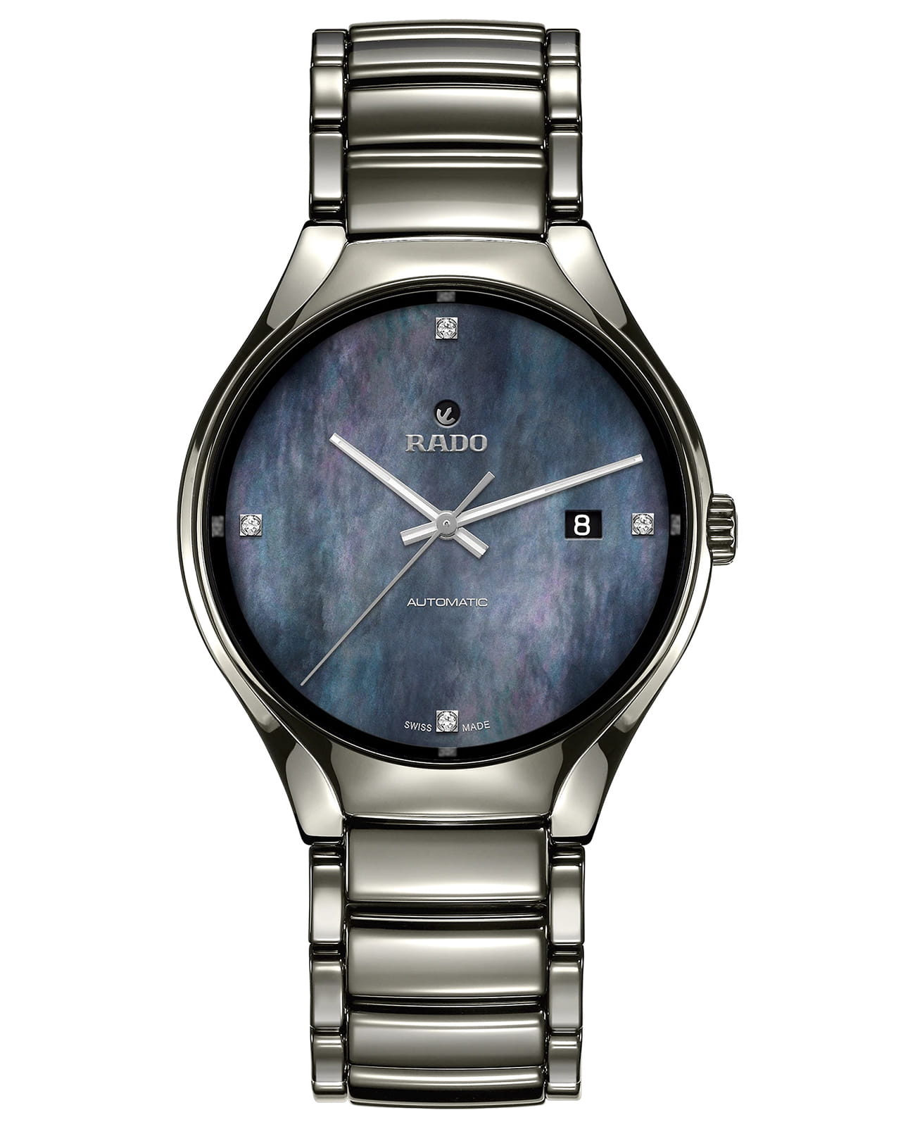 Rado Rado True Automatic Diamonds R27110872 Automatic R27110872 механические мужские часы синий циферблат, браслет высокотехнологичная керамика + титан — вид спереди
