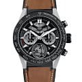 TAG Heuer TAG Heuer Carrera CAR5A8Y.FT6072  CAR5A8Y.FT6072 механические мужские часы черный циферблат, браслет кожаный — вид спереди
