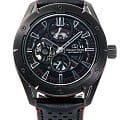 Orient Orient RE-AV0A03B00B  RE-AV0A03B00B механические мужские часы черный циферблат, браслет кожаный — вид спереди