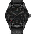 Hamilton Hamilton Khaki Field Mechanical H69809730  H69809730 механические мужские часы черный циферблат, браслет кожаный — вид спереди