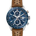 TAG Heuer TAG Heuer Carrera CBM2112.FC6455  CBM2112.FC6455 механические мужские часы  синий циферблат, браслет кожаный — вид спереди