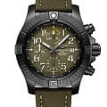 Breitling Breitling Avenger Chronograph 45 Night Mission V13317101L1X1  V13317101L1X1 механические мужские часы зеленый циферблат, браслет кожаный — вид спереди