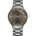 Rado Rado True Thinline Diamonds R27956722  R27956722 кварцевые женские часы серый циферблат, браслет высокотехнологичная плазменная керамика — вид спереди