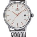 Orient Orient RA-AC0E07S1  RA-AC0E07S механические мужские часы белый циферблат, браслет нержавеющая сталь — вид спереди