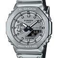 Casio Casio G-Shock GM-2100YM-8A GM GM-2100YM-8A кварцевые мужские часы серебристый циферблат, браслет пластик — вид спереди