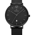 Obaku Obaku Toft Charcoal V181GDBBMB  V181GDBBMB кварцевые мужские часы  белый циферблат, браслет сталь с ip покрытием — вид спереди