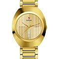 Rado Rado The Original Automatic R12161253 Automatic R12161253 механические мужские часы желтый циферблат, браслет нержавеющая сталь с pvd-покрытием — вид спереди