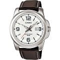 Casio Casio Collection MTP-1314L-7AVDF (MTP-1314L-7A)  MTP-1314L-7A кварцевые мужские часы белый циферблат, браслет кожаный — вид спереди