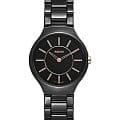 Rado Rado True Thinline Diamonds R27742702  R27742702 кварцевые женские часы черный циферблат, браслет высокотехнологичная плазменная керамика — вид спереди