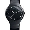 Rado Rado True R27653762  R27653762 кварцевые мужские часы черный циферблат, браслет высокотехнологичная плазменная керамика — вид спереди