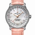 Breitling Breitling Navitimer Automatic 35 A17395211A1P3  A17395211A1P3 механические женские часы перламутровый циферблат, браслет кожаный — вид спереди