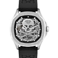 Philipp Plein Philipp Plein Plein Philipp PWRAA0123  PWRAA0123 механические мужские часы черный циферблат, браслет силикон — вид спереди