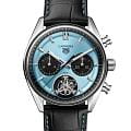 TAG Heuer TAG Heuer Carrera Chronograph Tourbillon CBS5014.FC6573  CBS5014.FC6573 механические мужские часы  синий циферблат, браслет кожаный — вид спереди