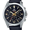 Casio Casio Edifice EFV-630L-1AVUDF (EFV-630L-1A) EFV EFV-630L-1A кварцевые мужские часы черный циферблат, браслет кожаный — вид спереди