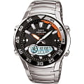 Casio Casio Illuminator AMW-710D-1A  AMW-710D-1A кварцевые мужские часы черный циферблат, браслет 18-каратное желтое золото — вид спереди