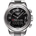 Tissot Tissot T-Touch Classic T083.420.11.057.00 T Touch T0834201105700 кварцевые мужские часы черный циферблат, браслет 18-каратное желтое золото — вид спереди