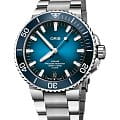 Oris Oris Aquis 01 400 7763 4135-07 8 24 09PEB  01 400 7763 4135-07 8 24 09PEB механические мужские часы синий циферблат, браслет нержавеющая сталь — вид спереди