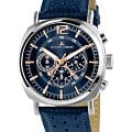 Jacques Lemans Jacques Lemans 1-1645i  1-1645i кварцевые мужские часы синий циферблат, браслет кожа + текстиль — вид спереди