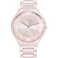 Rado Rado True Thinline x Great Gardens of the World R27120402  R27120402 кварцевые женские часы розовый циферблат, браслет высокотехнологичная керамика — вид спереди