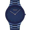Obaku Obaku Links V290GXLLSL  V290GXLLSL кварцевые мужские часы синий циферблат, браслет нержавеющая сталь — вид спереди