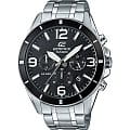 Casio Casio Edifice EFR-553D-1B EFR EFR-553D-1B кварцевые мужские часы черный циферблат, браслет 18-каратное желтое золото — вид спереди