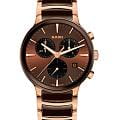 Rado Rado Centrix Chronograph R30212302  R30212302 кварцевые мужские часы коричневый циферблат, браслет сталь + керамические вставки — вид спереди