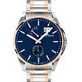 Jacques Lemans Jacques Lemans Derby 1-2199R  1-2199R кварцевые мужские часы синий циферблат, браслет нержавеющая сталь с pvd-покрытием — вид спереди