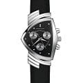 Hamilton Hamilton Ventura Chrono Quartz H24412732  H24412732 кварцевые мужские часы черный циферблат, браслет кожаный — вид спереди