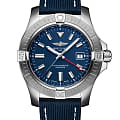 Breitling Breitling Avenger Automatic GMT 45 A32395101C1X1  A32395101C1X1 механические мужские часы синий циферблат, браслет кожа + текстиль — вид спереди