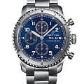 Breitling Breitling Aviator 8 Chronograph 43 A13316101C1A1  A13316101C1A1 механические мужские часы синий циферблат, браслет нержавеющая сталь — вид спереди