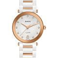 Rado Rado LaCoupole Diamonds R22240703  R22240703 кварцевые женские часы белый циферблат, браслет высокотехнологичная керамика + нержавеющая сталь с pvd покрытием — вид спереди