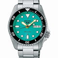 Seiko Seiko 5 Sports SRPK33K1  SRPK33K1 механические мужские часы голубой циферблат, браслет нержавеющая сталь — вид спереди