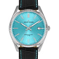 Jacques Lemans Jacques Lemans Derby 50-3S  50-3S кварцевые мужские часы  бирюзовый циферблат, браслет кожаный — вид спереди