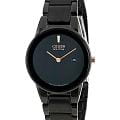 Citizen Citizen Eco-Drive GA1055-57F  GA1055-57F кварцевые женские часы черный циферблат, браслет нержавеющая сталь с pvd-покрытием — вид спереди