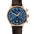 Mido Mido Multifort Patrimony Chronograph M040.427.36.042.00  M0404273604200 механические мужские часы синий циферблат, браслет кожаный — вид спереди