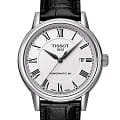 Tissot Tissot Carson Powermatic 80 T085.407.16.013.00 Carson T0854071601300 механические мужские часы белый циферблат, браслет кожаный — вид спереди