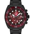 Wainer Wainer Sport WA.10300-D  WA.10300-D кварцевые мужские часы красный циферблат, браслет нержавеющая сталь с pvd-покрытием — вид спереди