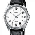 Casio Casio MTP-1302PL-7B  MTP-1302PL-7B кварцевые мужские часы белый циферблат, браслет кожаный — вид спереди