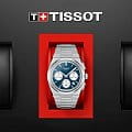 Tissot Tissot PRX Automatic Chronograph T137.427.11.041.00 механические мужские часы часы крупный план синий циферблата