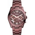 Fossil Fossil Georgia ES4110  ES4110 кварцевые женские часы коричневый циферблат, браслет нержавеющая сталь с pvd-покрытием — вид спереди