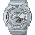 Casio Casio G-Shock GA-2100FF-8ADR (GA-2100FF-8AER) GA-2100 GA-2100FF-8AER электронные мужские часы серебристый циферблат, браслет пластик — вид спереди