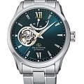 Orient Orient Contemporary Semi-Skeleton RE-AT0003E  RE-AT0003E механические мужские часы  зеленый циферблат, браслет нержавеющая сталь — вид спереди