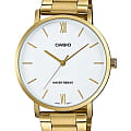 Casio Casio Collection MTP-VT01G-7BUDF (MTP-VT01G-7B)  MTP-VT01G-7B кварцевые мужские часы белый циферблат, браслет сталь с ip покрытием — вид спереди